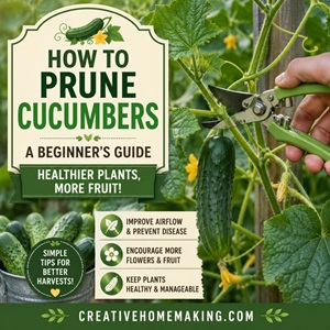 Learn how to prune cucumber plants to improve airflow, prevent disease, and grow healthier vines. These easy cucumber pruning tips can help increase fruit production in raised beds, garden rows, and container gardens.