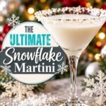 Looking for a unique Christmas cocktail to serve your guests? This snowflake martini is a fun choice with its creamy white color and frosty rim that resembles freshly fallen snow. It makes a lovely addition to a winter-themed cocktail party, Christmas Eve gathering, or festive dinner with friends. Pin this recipe for an elegant holiday drink that stands out from the usual cranberry cocktails!