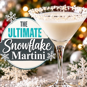 Looking for a unique Christmas cocktail to serve your guests? This snowflake martini is a fun choice with its creamy white color and frosty rim that resembles freshly fallen snow. It makes a lovely addition to a winter-themed cocktail party, Christmas Eve gathering, or festive dinner with friends. Pin this recipe for an elegant holiday drink that stands out from the usual cranberry cocktails!