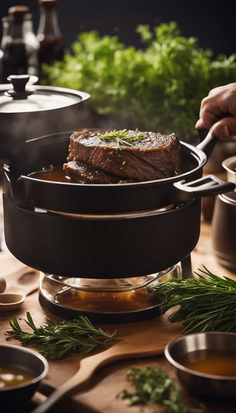 Impress your guests with a delectable prime rib dinner complete with homemade au jus. Follow our easy recipe to craft a luscious jus that will enhance the natural flavors of your prime rib.
