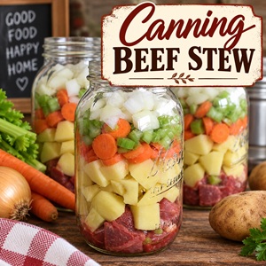 Preserve a hearty homemade meal with this beef stew canning recipe. It's a wonderful addition to your homemade pantry and a practical project for fall and winter canning. If you love simple homemade living, having jars of homemade meals ready in the pantry is hard to beat.