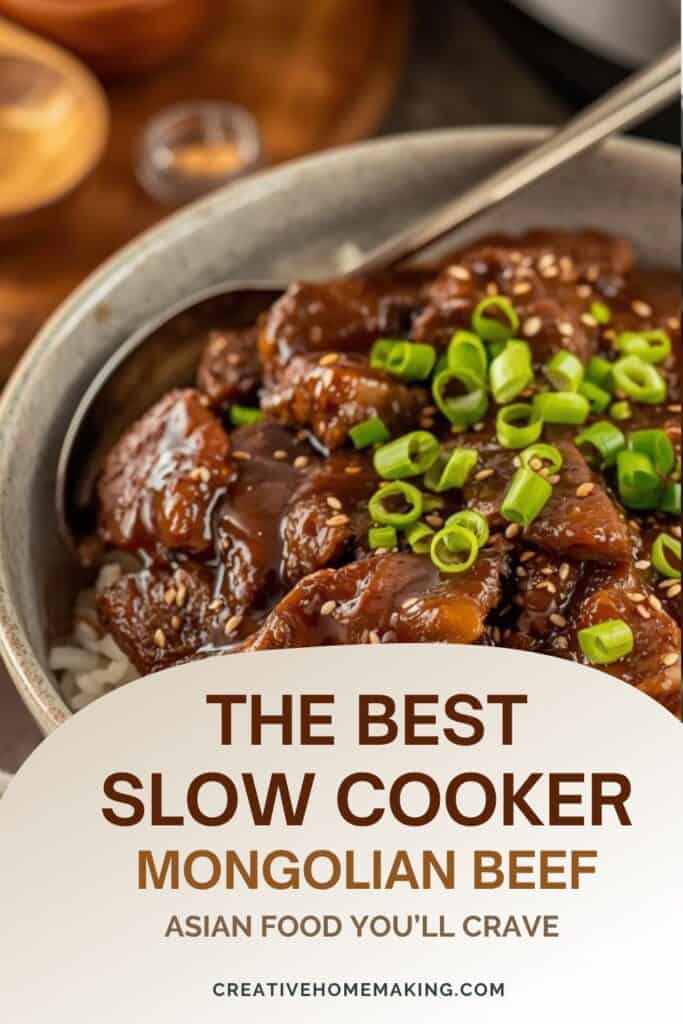 Slow-cooked Mongolian Beef topped with scallions – Asian food dinner idea