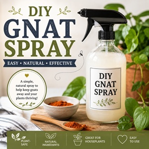 Tired of annoying gnats around your plants? This easy DIY gnat spray is a simple homemade living solution that helps keep houseplants healthier without harsh chemicals. Perfect for simple homemaking routines, natural home care tips, and anyone looking for an easy way to freshen up indoor plant care!