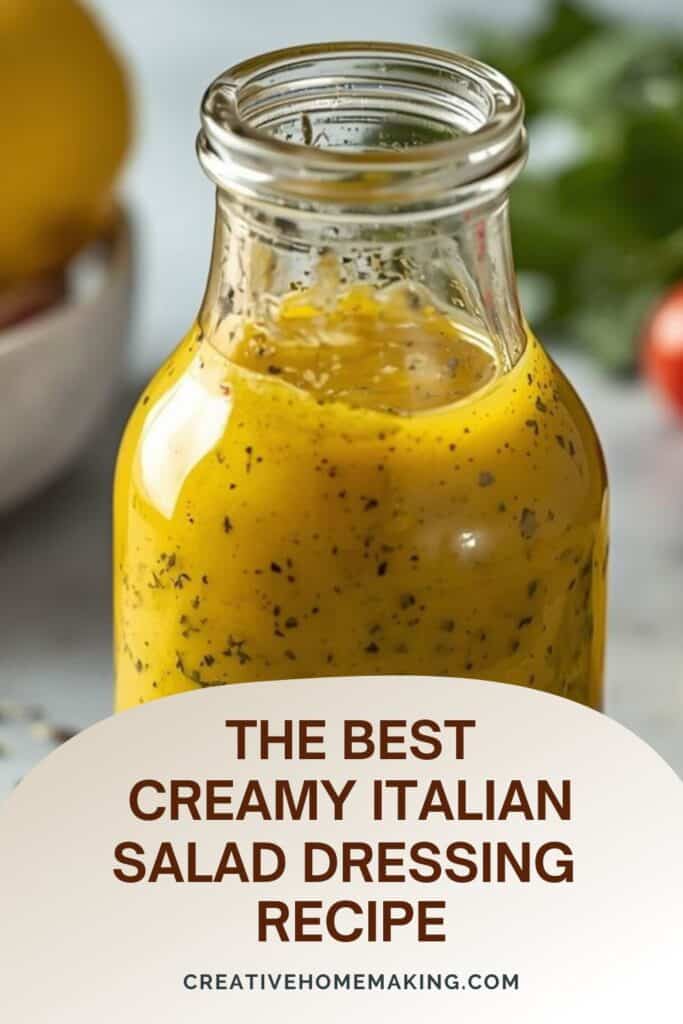 Easy creamy Italian salad dressing with garlic and herbs