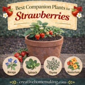 Learn the best companion plants for strawberries to grow healthier plants and get better harvests. Simple strawberry gardening tips for beginners.