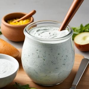 Homemade Tzatziki Salad Dressing in a bowl