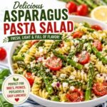 Packed with fresh asparagus, juicy tomatoes, pasta, and feta cheese, this easy pasta salad recipe is perfect for summer holidays, family gatherings, BBQs, picnics, and potluck parties.