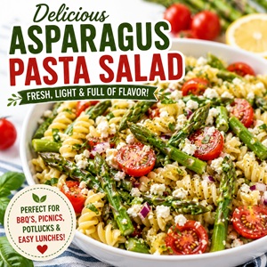 Packed with fresh asparagus, juicy tomatoes, pasta, and feta cheese, this easy pasta salad recipe is perfect for summer holidays, family gatherings, BBQs, picnics, and potluck parties.