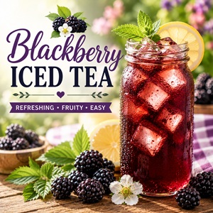 This homemade blackberry iced tea is fruity, refreshing, and one of the best summer drinks for brunches, baby showers, cookouts, Memorial Day, Fourth of July, and Labor Day gatherings. An easy iced tea recipe perfect for hot summer days.