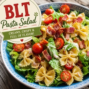 This easy BLT pasta salad recipe is loaded with crispy bacon, juicy tomatoes, fresh lettuce, and creamy dressing for the perfect summer side dish. Great for BBQ’s, picnics, potlucks, cookouts, and easy weeknight dinners.