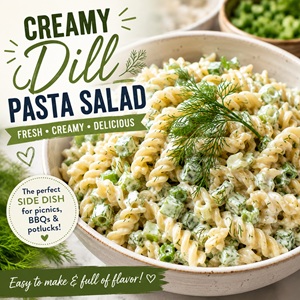 This creamy dill pasta salad is fresh, flavorful, and perfect for the summer holidays, backyard BBQs, and every pretty brunch idea on your seasonal menu. Easy to make ahead for Memorial Day, Fourth of July, and summer gatherings!