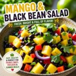 This fresh mango and black bean salad is the perfect summer side dish for picnics, BBQs, church potlucks, taco nights, and backyard cookouts. Sweet mango, black beans, lime, and cilantro make it bright and refreshing.