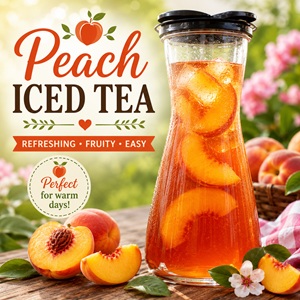 Looking for refreshing summer drinks? This easy peach iced tea recipe is fruity, refreshing, and perfect for brunches, garden parties, cookouts, Memorial Day celebrations, Fourth of July gatherings, and Labor Day weekends.
