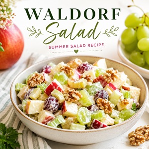 Fresh apples, juicy grapes, crunchy celery, and walnuts tossed in a creamy dressing make this Waldorf salad the perfect side dish for summer holidays, backyard BBQs, and a pretty brunch idea with friends. Easy, refreshing, and always a crowd favorite!