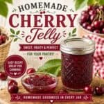 Learn how to make cherry jelly with this simple, beginner-friendly recipe. Sweet, rich, and perfect for your pantry. If you love this, try other fruit jellies like strawberry, grape, and blackberry.