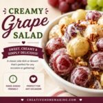 This creamy grape salad is the perfect make-ahead side dish or dessert for summer gatherings. Made with juicy grapes, cream cheese, sour cream, and crunchy pecans, it's always a crowd favorite. If you love easy summer salads, be sure to check out my Waldorf Salad, Ambrosia Salad, Summer Fruit Salad, and Broccoli Salad recipes too. Perfect for picnics, potlucks, barbecues, and holiday meals.