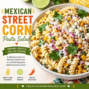 This Mexican Street Corn Pasta Salad is packed with sweet corn, creamy dressing, Cotija cheese, lime, and fresh cilantro for the ultimate summer side dish. Perfect for picnics, backyard barbecues, Fourth of July celebrations, Labor Day cookouts, and potluck dinners. If you love summer salads, be sure to check out my Caprese Salad, Waldorf Salad, Creamy Grape Salad, and Ambrosia Salad recipes too.