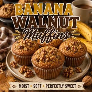 Banana Walnut Muffins for Fall Baking