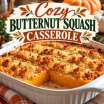 Warm up your fall dinner table with this cozy butternut squash casserole! Tender butternut squash topped with a golden, crunchy crumb topping makes a comforting side dish for chilly evenings and family meals. Add this delicious recipe to your collection of fall recipes and serve it alongside roasted chicken, pork, or your favorite Thanksgiving sides.