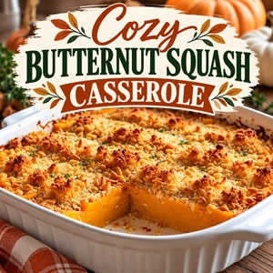 Warm up your fall dinner table with this cozy butternut squash casserole! Tender butternut squash topped with a golden, crunchy crumb topping makes a comforting side dish for chilly evenings and family meals. Add this delicious recipe to your collection of fall recipes and serve it alongside roasted chicken, pork, or your favorite Thanksgiving sides.