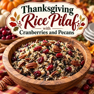 Thanksgiving Rice Pilaf with Cranberries and Pecans
