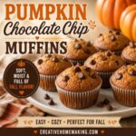 These soft, moist Pumpkin Chocolate Chip Muffins are packed with warm spices and plenty of chocolate chips. They're perfect for cozy fall recipes, weekend baking, and anyone who loves from scratch living and homemade pumpkin treats.