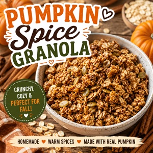 Start your fall mornings with a batch of crunchy homemade pumpkin spice granola. It’s an easy pumpkin recipe made with real pumpkin and warm spices, and it’s delicious over yogurt, with milk, or by the handful. Perfect for simple homemade living and from scratch breakfasts.