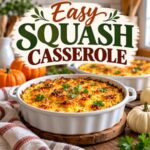 Add a classic comfort food favorite to your holiday table with this easy squash casserole! It's a wonderful choice for anyone collecting traditional Thanksgiving sides and homemade fall recipes. The tender squash and savory, golden topping pair beautifully with roast turkey, stuffing, mashed potatoes, and gravy. Save this recipe for your Thanksgiving menu!