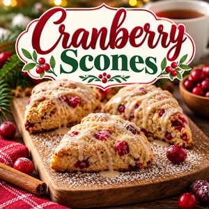 Homemade Cranberry Scones with Sweet Glaze