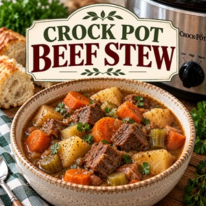 This hearty Crock Pot Beef Stew is the perfect comfort food for chilly evenings. Tender beef, potatoes, carrots, and a rich savory broth make this an easy slow cooker recipe for the whole family. A cozy addition to your favorite fall recipes and easy family dinners.