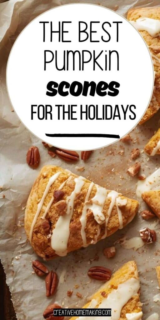 Plate of pumpkin scones served for Thanksgiving brunch