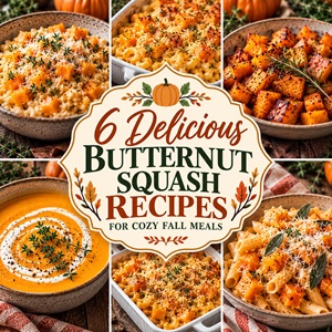 Looking for new ways to enjoy butternut squash this fall? This collection includes six delicious ideas: Butternut Squash Risotto, Cheesy Butternut Squash Mac and Cheese, Roasted Butternut Squash, Creamy Butternut Squash Soup, Butternut Squash Casserole, and Butternut Squash Pasta. From comforting soups to easy side dishes, these cozy squash recipes are perfect for autumn dinners and Thanksgiving menus. Save this collection for fall cooking inspiration!