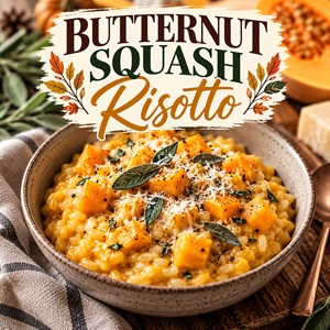 Easy Butternut Squash Risotto with Parmesan and Sage