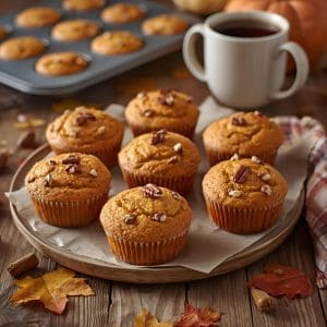 Basket of sweet potato muffins with cinnamon sticks on the side