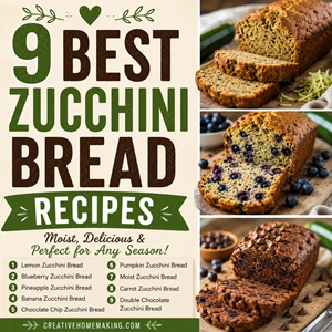 Bake your way through these delicious zucchini bread recipes featuring Lemon, Blueberry, Pineapple, Banana, Chocolate Chip, Pumpkin, Moist, Carrot, and Double Chocolate Zucchini Bread. Perfect for from scratch living, garden harvests, cozy baking, and using fresh summer zucchini.