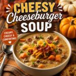 Warm up with this rich and cheesy cheeseburger soup on a chilly evening. It's perfect for easy family dinners, busy weeknights, and anyone who loves hearty cozy soup recipes. A delicious addition to your collection of fall recipes.