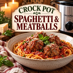 Looking for an easy slow cooker recipe? This Crock Pot Spaghetti and Meatballs is a cozy family favorite that makes dinner simple. Serve this comforting pasta dish on busy weeknights or add it to your collection of easy family dinners.