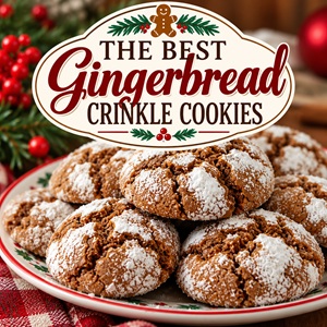 Bring the cozy flavors of Christmas into your kitchen with these soft and chewy gingerbread crinkle cookies! Their rich gingerbread flavor and snowy powdered sugar finish make them a festive favorite. Bake a batch for Christmas cookie exchanges, holiday parties, family gatherings, or homemade cookie boxes. Pin this recipe for your next holiday baking day!