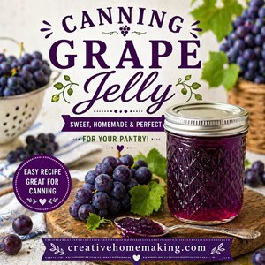 Learn how to make grape jelly with this simple, beginner-friendly canning recipe. Sweet, classic, and perfect for your pantry. If you love this, try other fruit jellies like strawberry, apple, and blackberry.