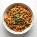 Egg Roll in a Bowl with ground pork and cabbage – healthy Asian food recipe