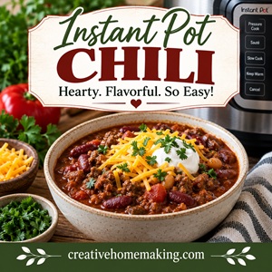 This easy Instant Pot chili is the perfect comfort food for a chilly evening. It's one of those easy family dinners that comes together quickly and makes a hearty fall meal everyone will love.