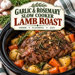 Slow Cooker Garlic Rosemary Lamb Roast