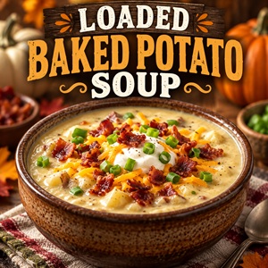 Nothing says comfort food quite like a bowl of creamy loaded baked potato soup. This homemade from scratch soup is perfect fall food, makes an easy family dinner, and belongs at the top of your list of cozy soup recipes.