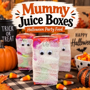 Easy DIY Mummy Juice Boxes for Halloween Parties