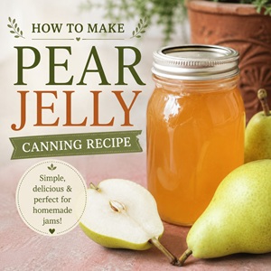 Learn how to make homemade pear jelly with this simple water bath canning recipe. This old-fashioned jelly recipe is sweet, light, and perfect for homemade gifts, biscuits, toast, and pantry shelves filled with homemade jams and jellies.