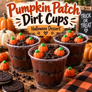 Pumpkin Patch Dirt Cups for Halloween