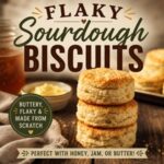 Looking for a delicious way to use sourdough discard? Try these homemade sourdough biscuits! They're golden, buttery, and wonderfully flaky, making them perfect for breakfast or alongside a cozy dinner. Save this easy recipe for your next homemade bread baking day.