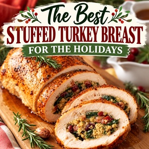 Looking for something special for your holiday table? This stuffed turkey breast features tender turkey filled with flavorful stuffing for a beautiful main dish without cooking an entire turkey. Perfect for Thanksgiving, Christmas dinner, small holiday gatherings, and cozy family meals. Add this delicious turkey recipe to your holiday menu!