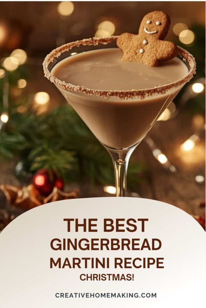 Festive gingerbread martini with crushed cookie rim
