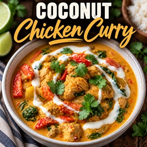 Looking for an easy dinner everyone will love? This creamy coconut chicken curry is flavorful, comforting, and simple to make. Add this delicious Asian food recipe to your favorite easy family dinners for a homemade meal the whole family will enjoy.